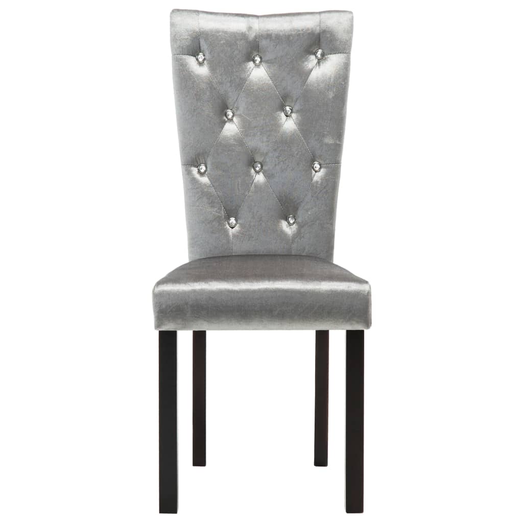 Dining Chairs 2 pcs Silver Velvet