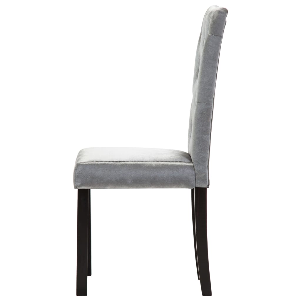 Dining Chairs 2 pcs Silver Velvet