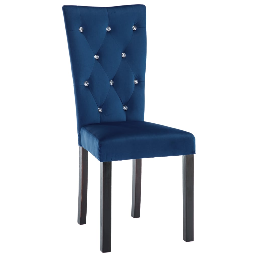 Dining Chairs 4 pcs Dark Blue Velvet