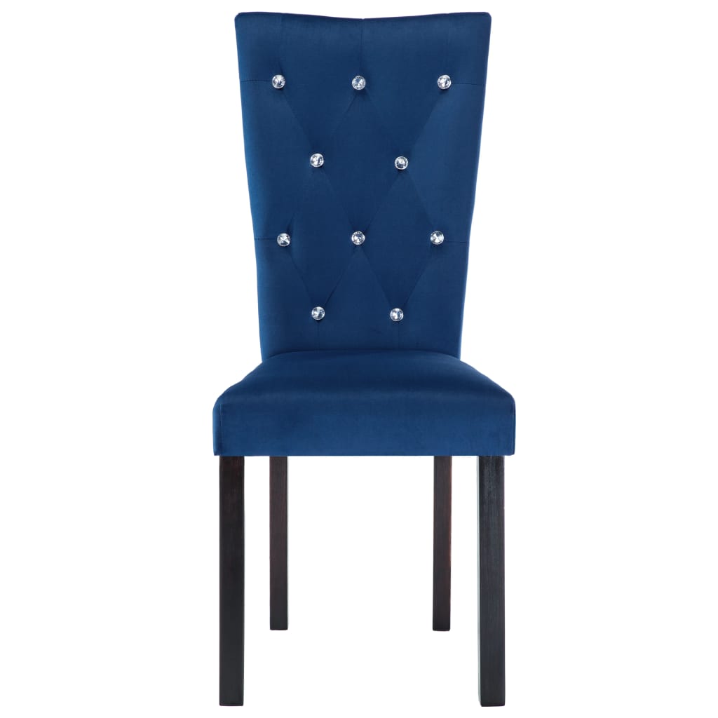 Dining Chairs 4 pcs Dark Blue Velvet