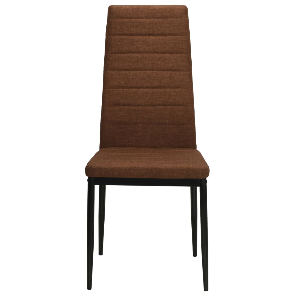 Dining Chairs 4 pcs Brown Fabric