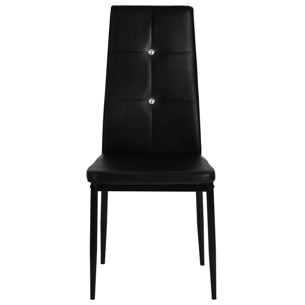 Dining Chairs 2 pcs Black Leather