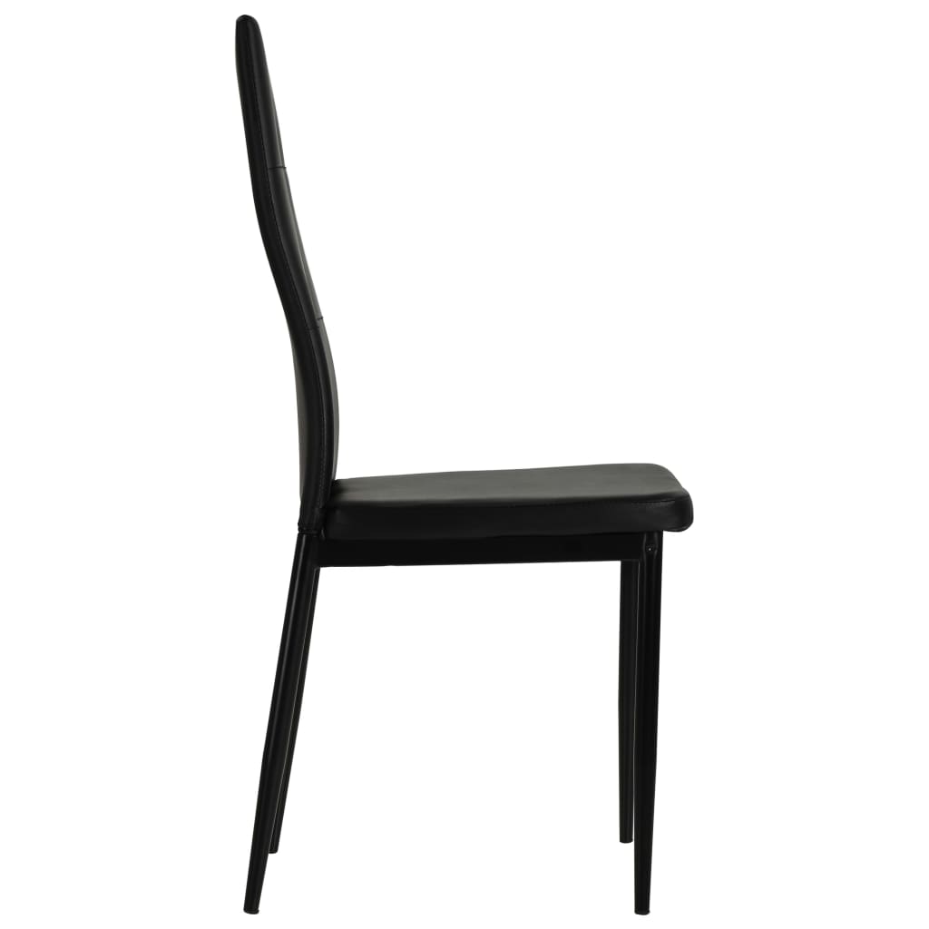 Dining Chairs 4 pcs Black Leather