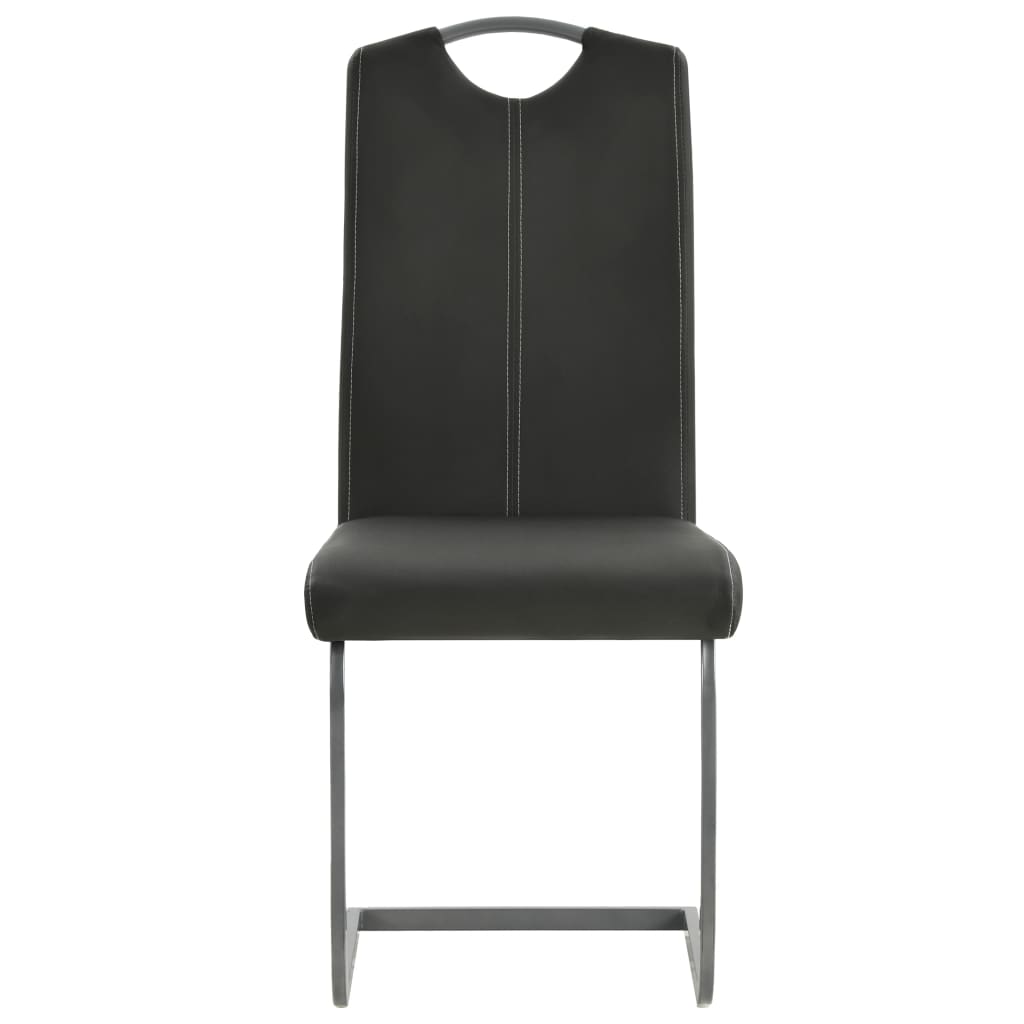 Dining Chairs 4 pcs Grey Leather