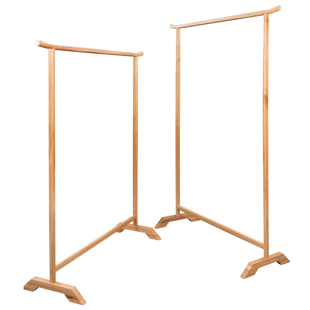 Clothes Racks 2 pcs Solid Oak Wood