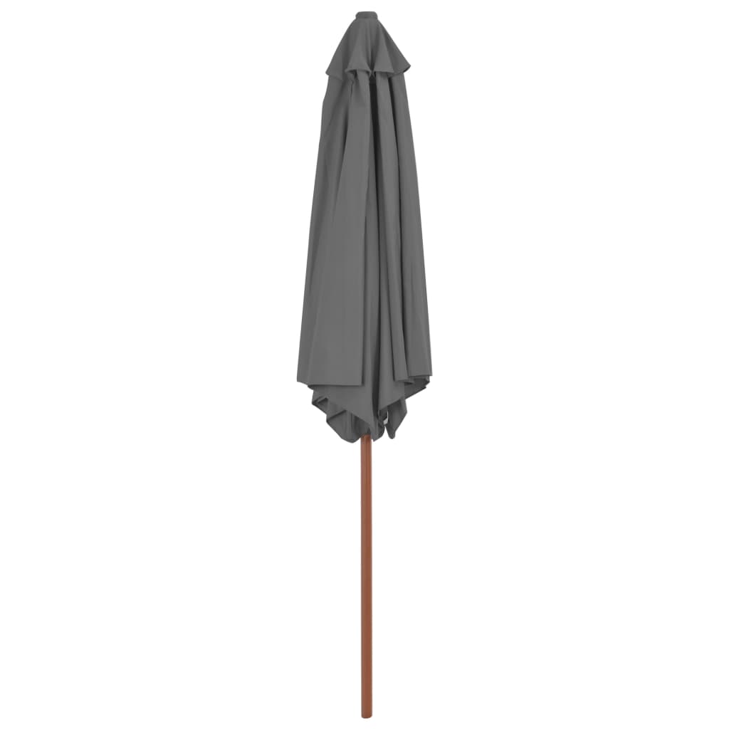 Outdoor Parasol with Wooden Pole 270 cm Anthracite