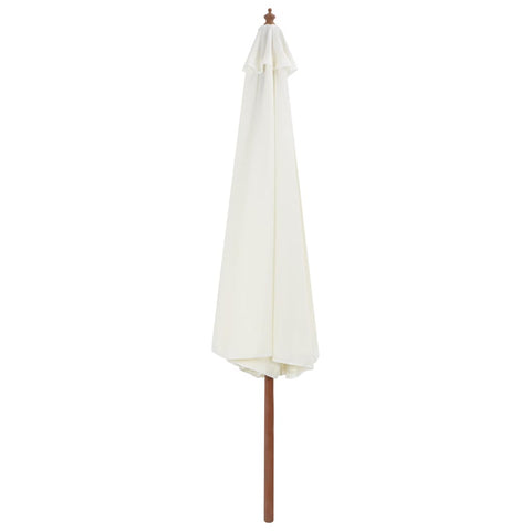 Outdoor Parasol with Wooden Pole 350 cm Sand White