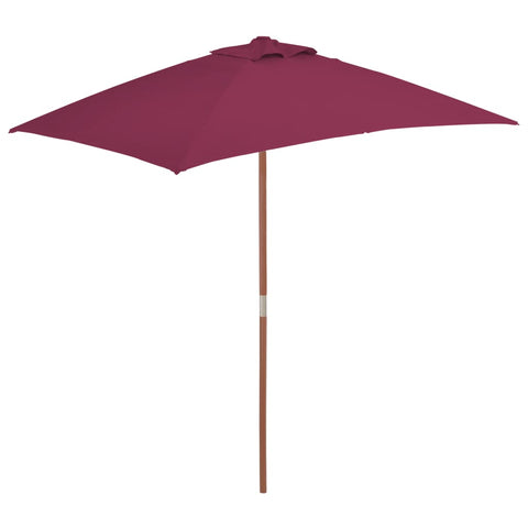 Outdoor Parasol with Wooden Pole Bordeaux