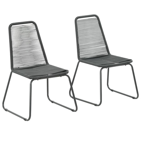 Stackable Outdoor Chairs 2 pcs Poly Rattan Black