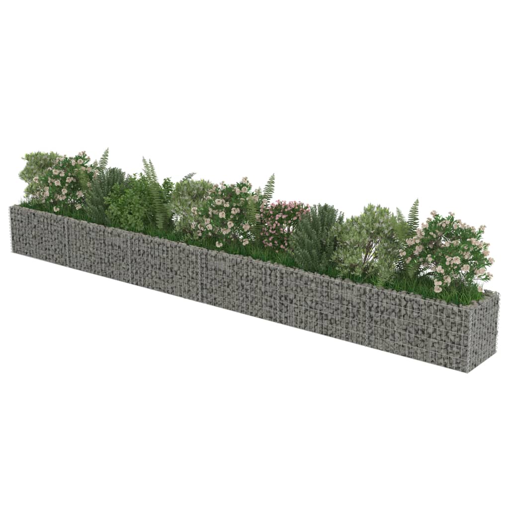 Gabion Planter Galvanised Steel --Colour Silver