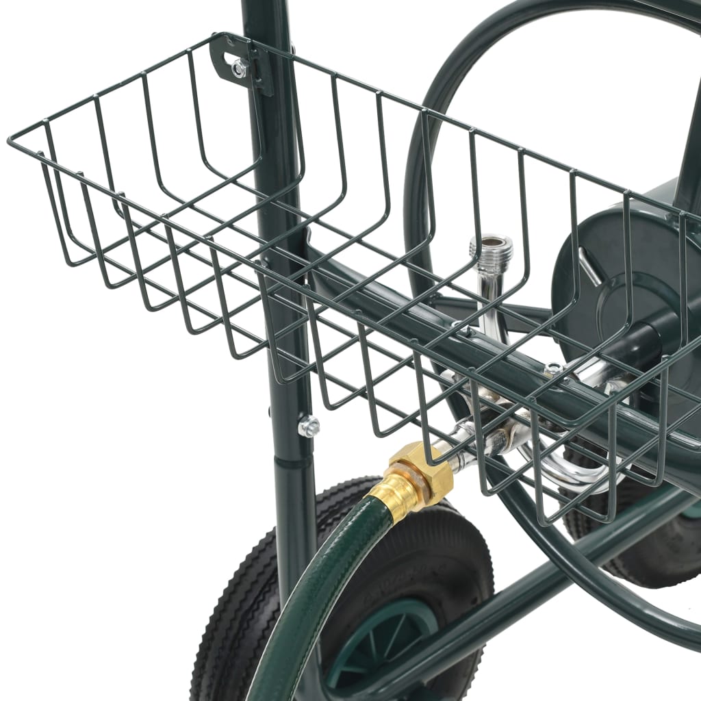 Garden Hose Trolley with 1/2" Hose Connector Steel Green