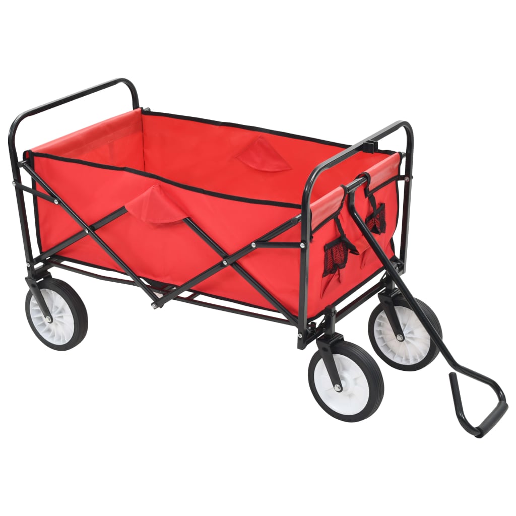 Folding Hand Trolley Steel Red