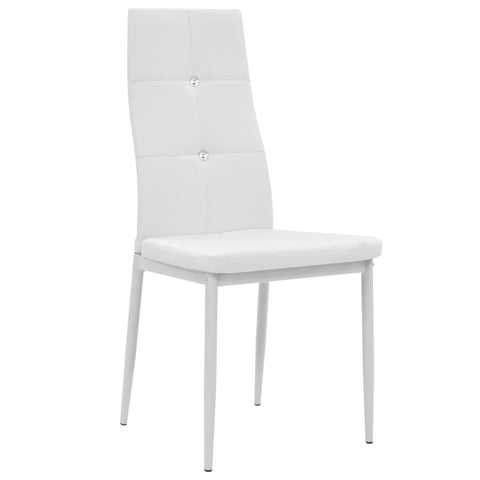 Dining Chairs 6 pcs White Leather