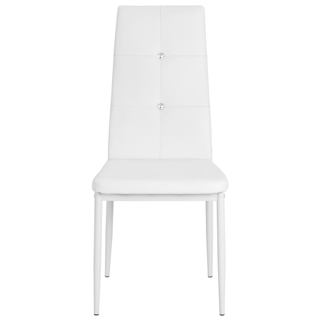 Dining Chairs 6 pcs White Leather