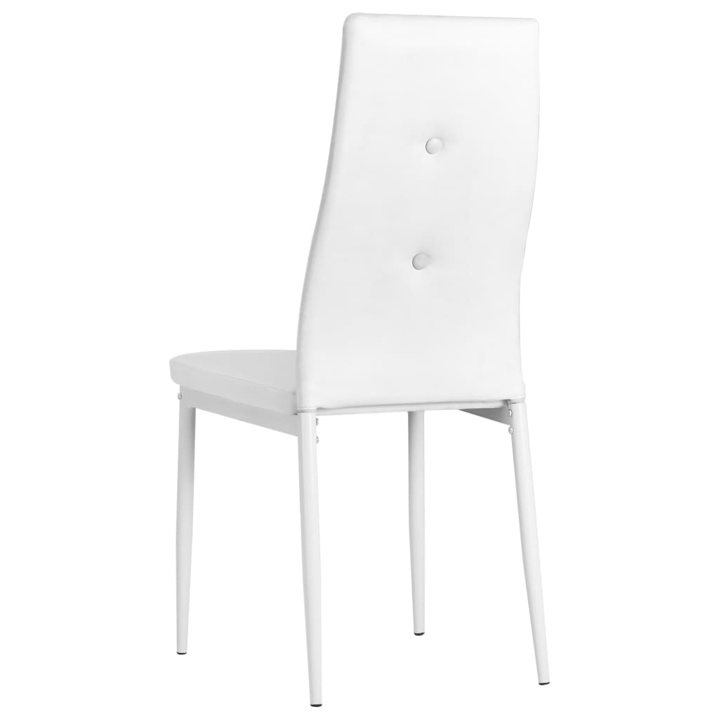 Dining Chairs 6 pcs White Leather