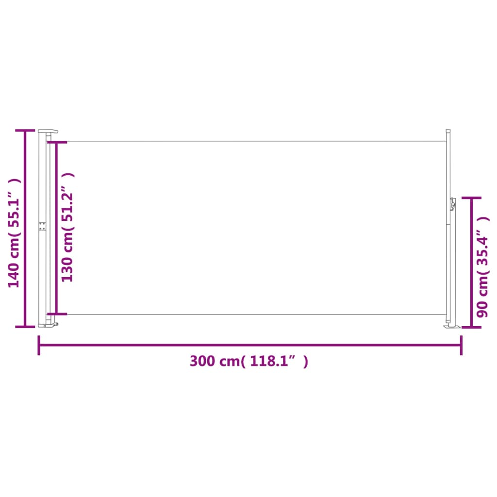 Retractable Side Awning  Cream