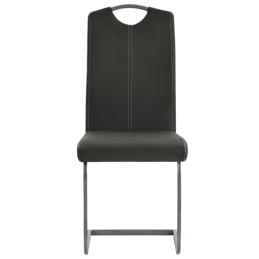 Dining Chairs 6 pcs Grey Leather