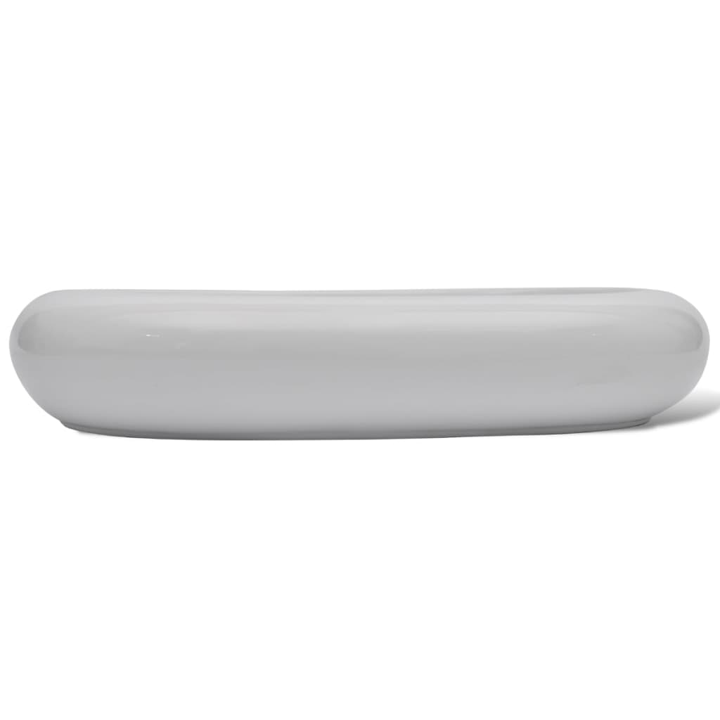 Bathroom Basin with Mier Tap Ceramic Oval -White