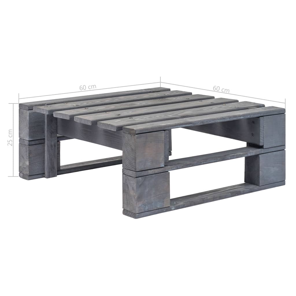 Garden Pallet Ottoman Wood Grey