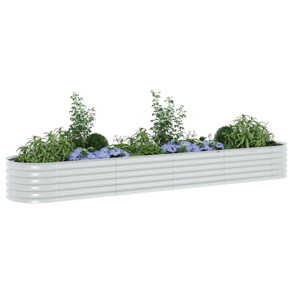 Garden Planter Galvanised  Steel Silver