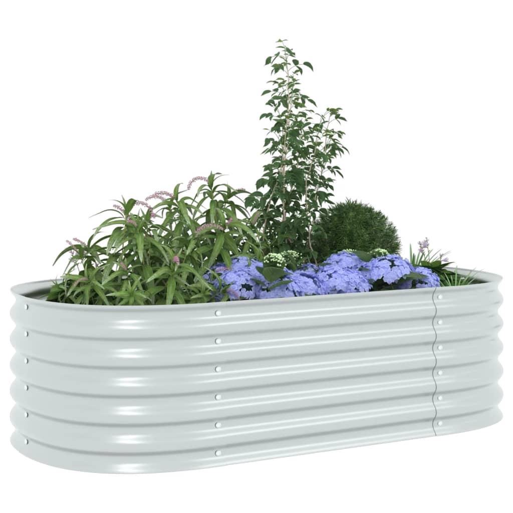 Garden Planter Galvanised Steel  Silver