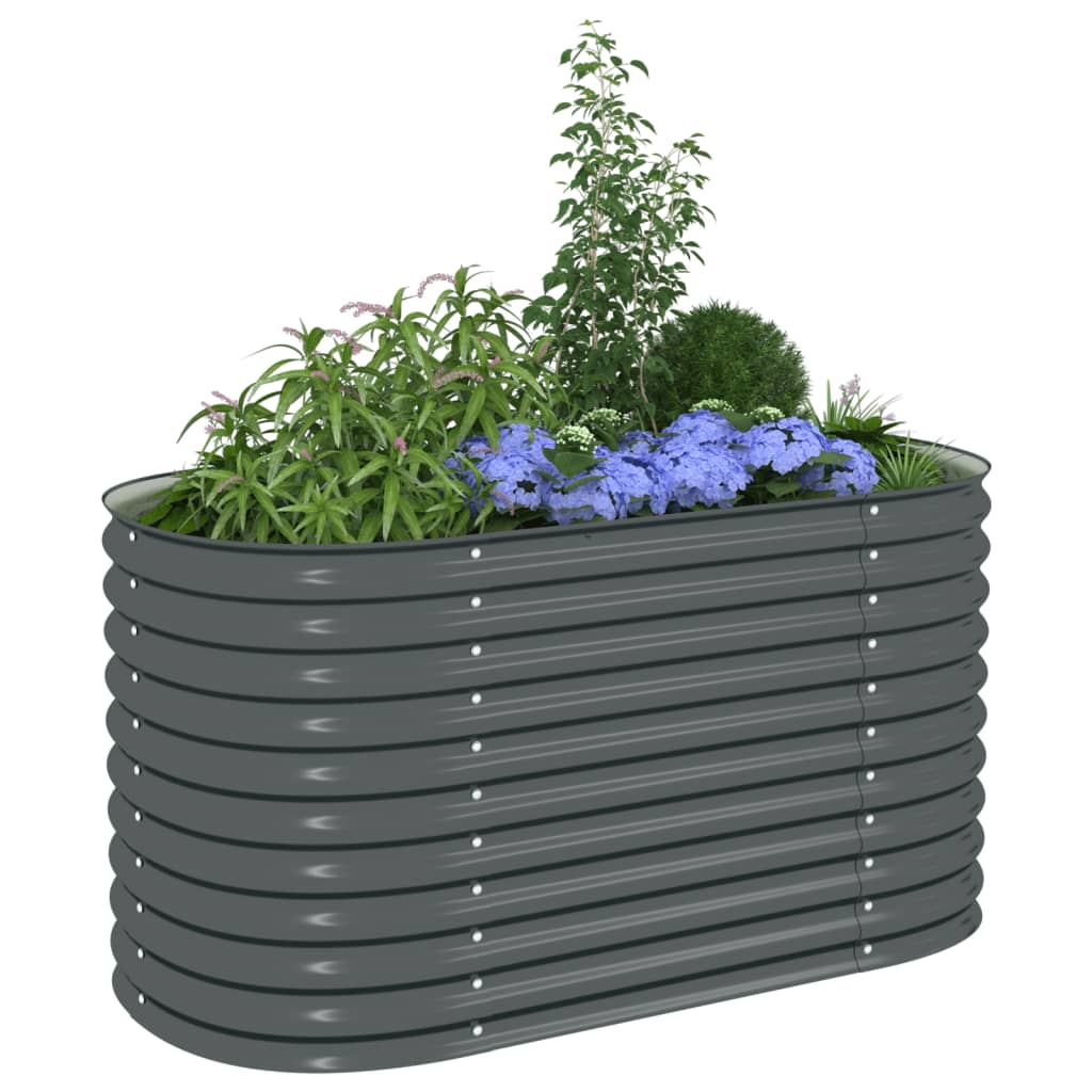 Garden Planter  Galvanised Steel - Grey