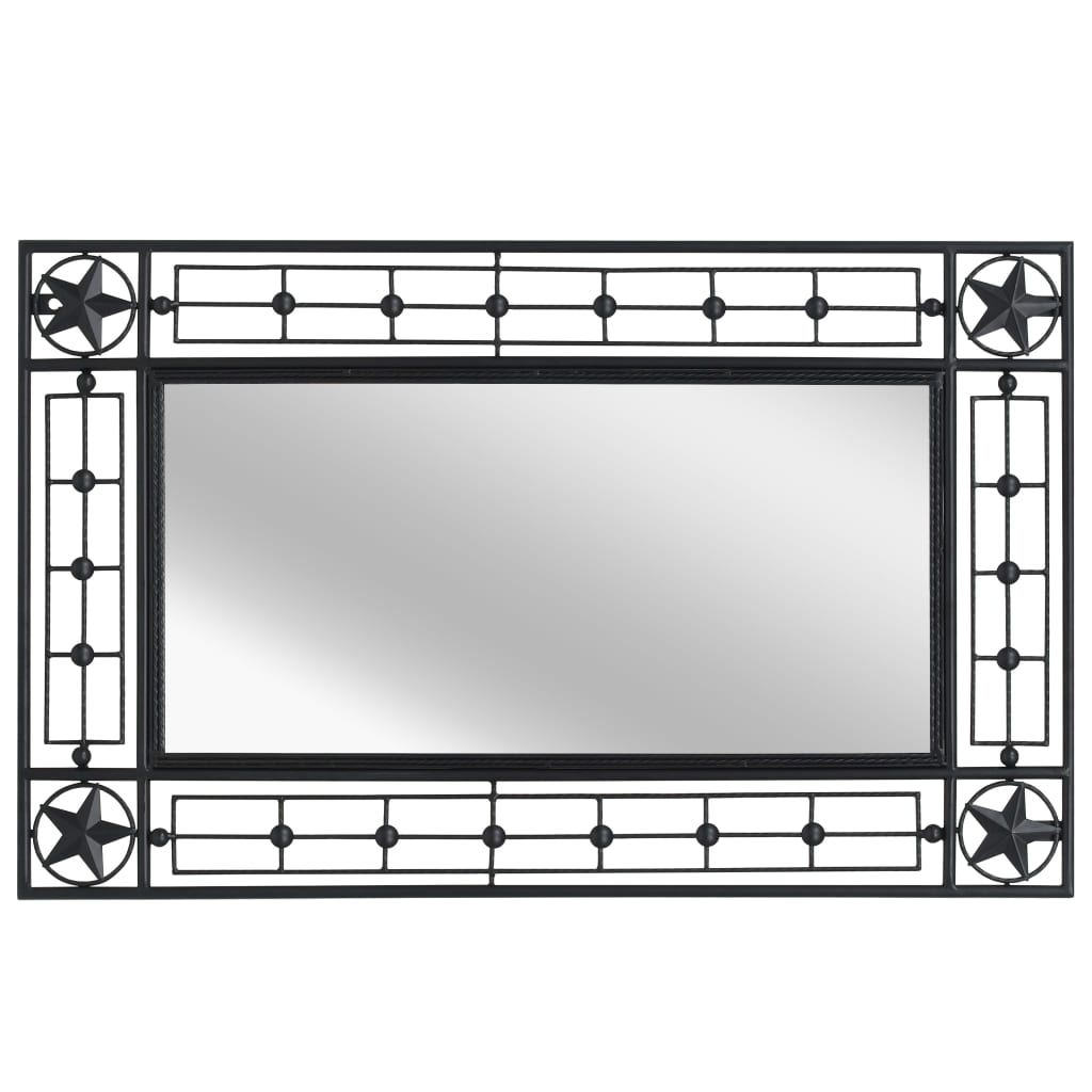 Garden Wall Mirror Rectangular, Black