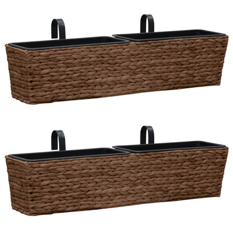 Garden Planters 2 pcs Water Hyacinth Brown