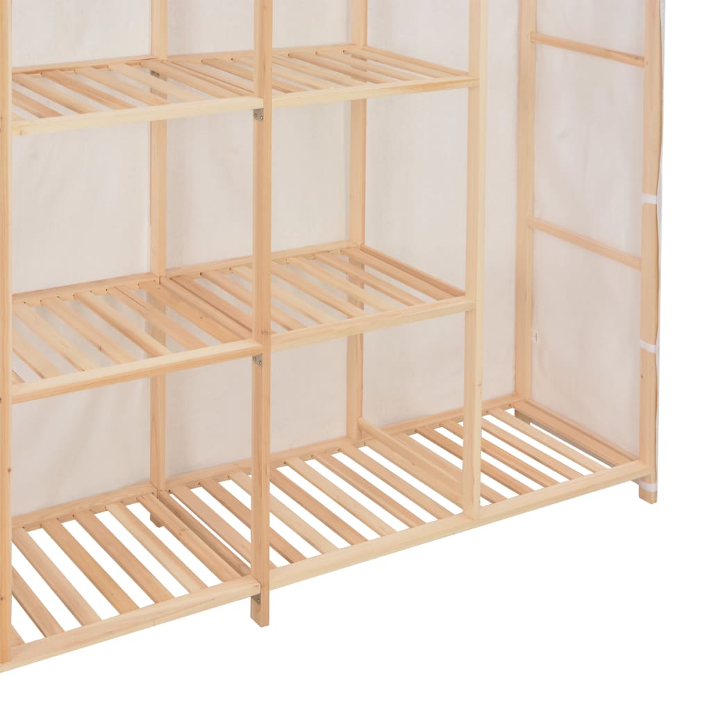 Wardrobe Clothes Storage White Fabric