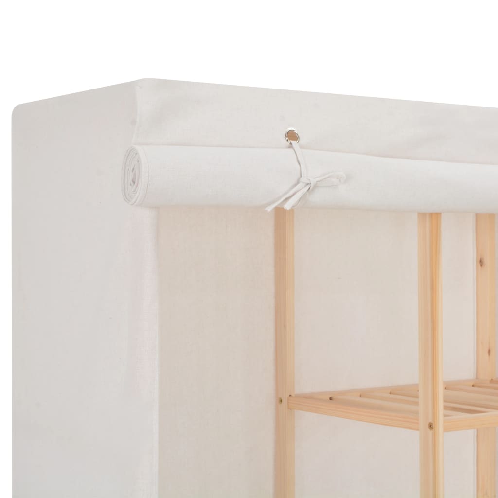 Wardrobe Clothes Storage White Fabric