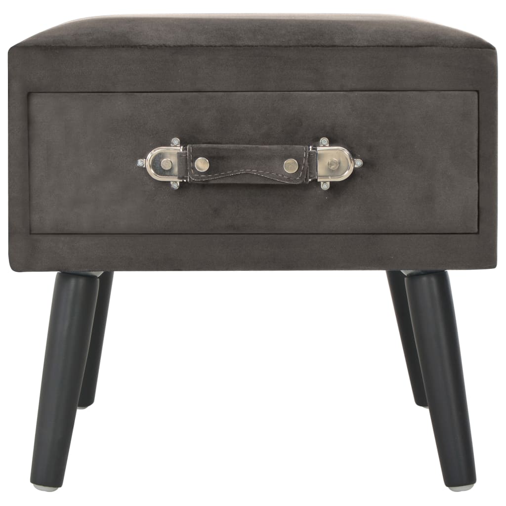 Bedside Cabinet Grey  Velvet