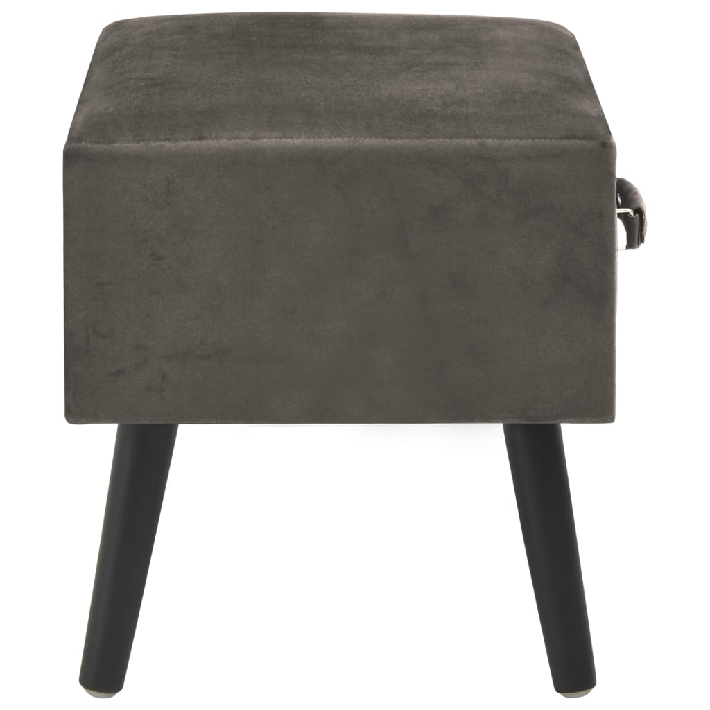 Bedside Cabinet Grey  Velvet