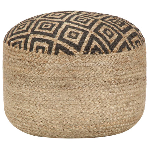 Handmade Pouffe Black Jute