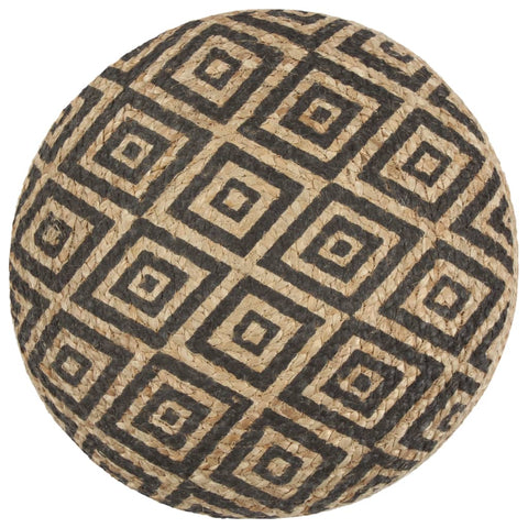 Handmade Pouffe Black Jute