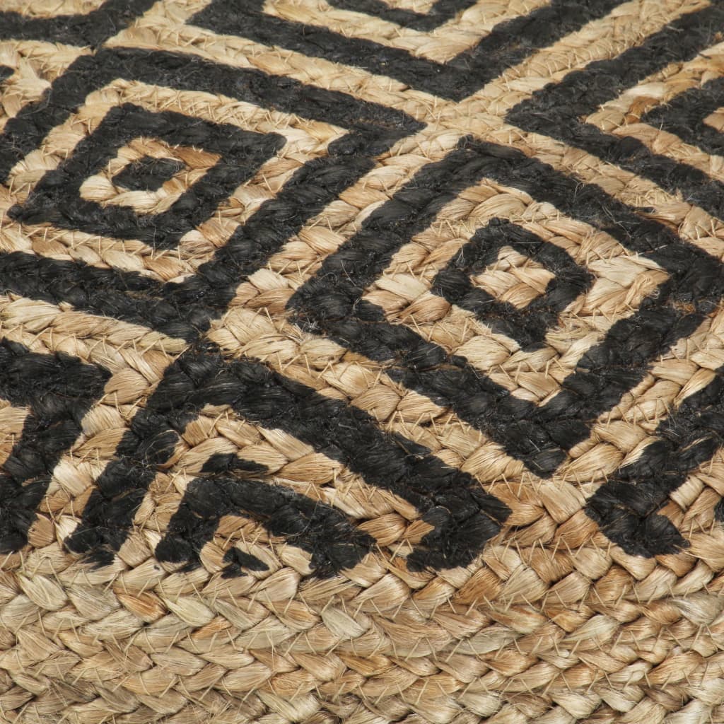 Handmade Pouffe Black Jute