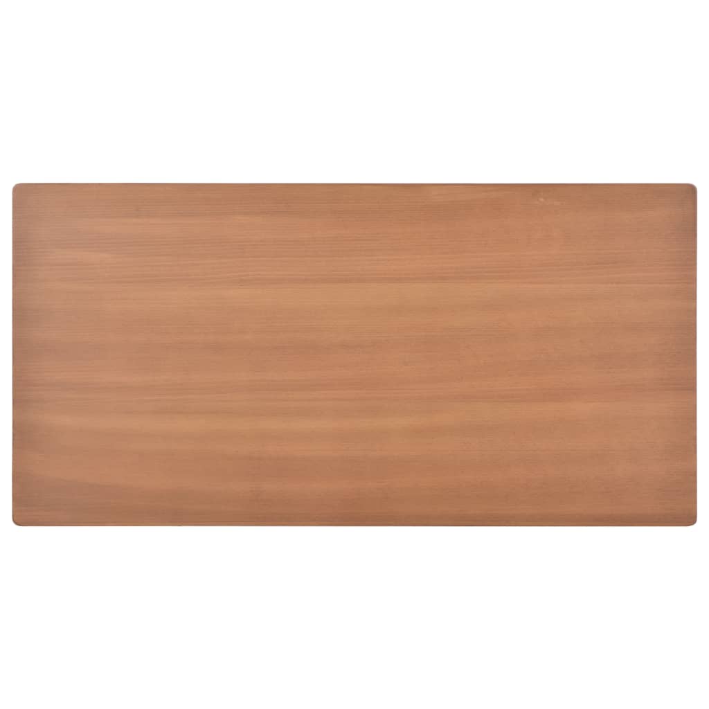 Dining Table Brown Solid Plywood Steel