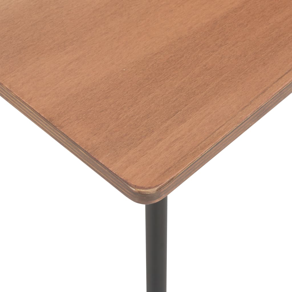 Dining Table Brown Solid Plywood Steel