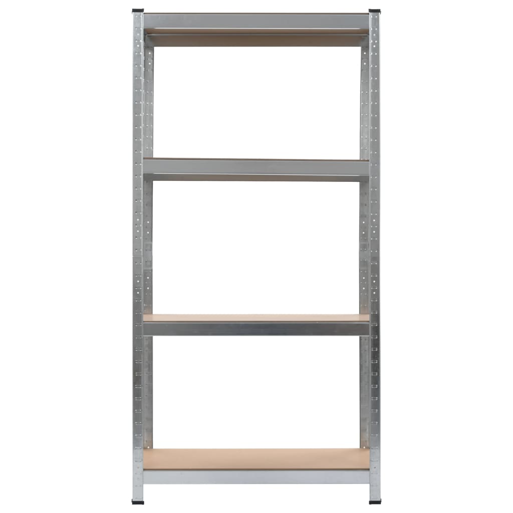 Storage Shelves 2 pcs  Silver-Steel and MDF