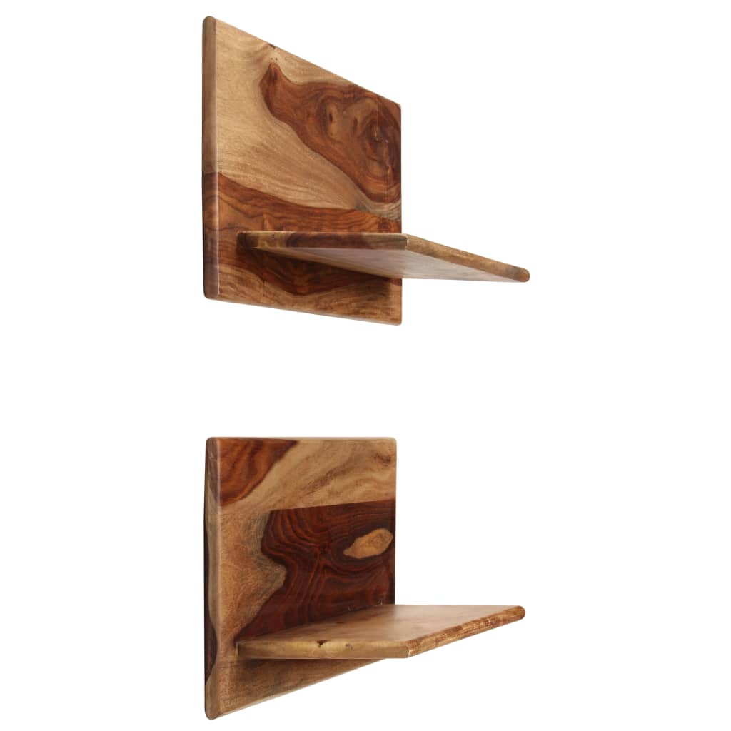 Wall Shelves 2 pcs Solid Sheesham Wood