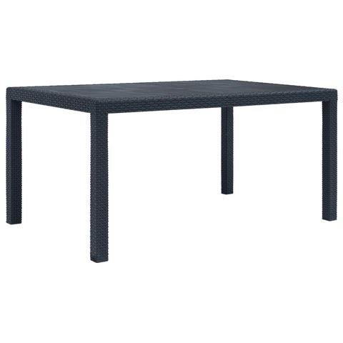 Garden Table Anthracite Plastic Rattan