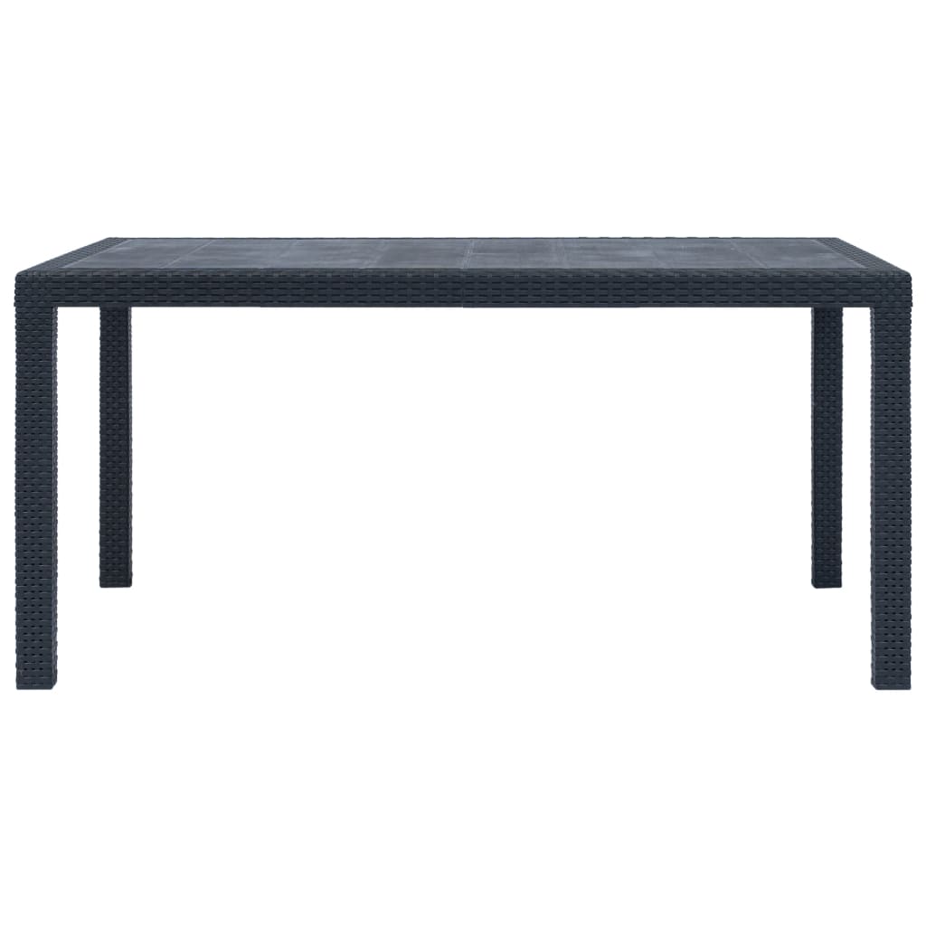 Garden Table Anthracite Plastic Rattan