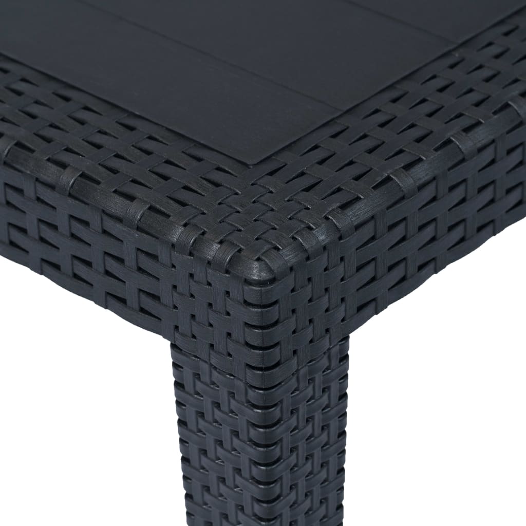 Garden Table Anthracite Plastic Rattan