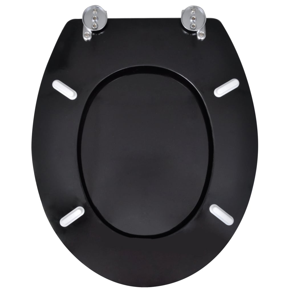 Toilet Seats with Lids 2 pcs MDF Black