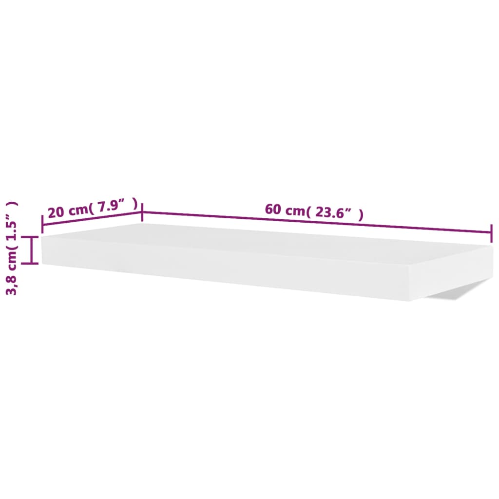 Wall Shelves 4 pcs White 60 cm