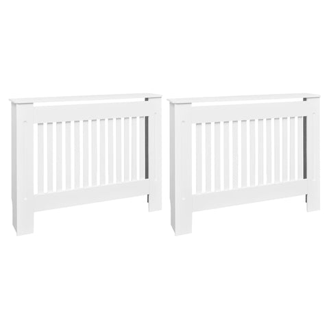 Radiator Covers 2 pcs White MDF 112 cm