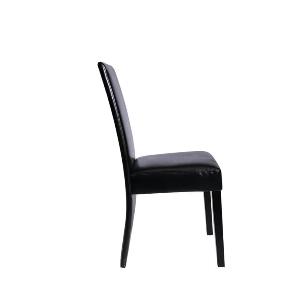 Dining Chairs 2 pcs Black Leather