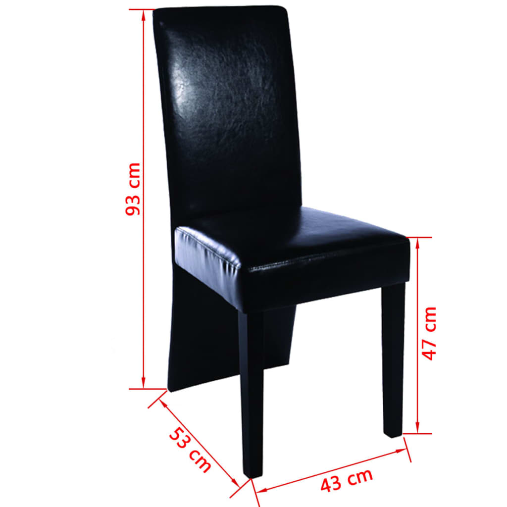 Dining Chairs 2 pcs Black Leather