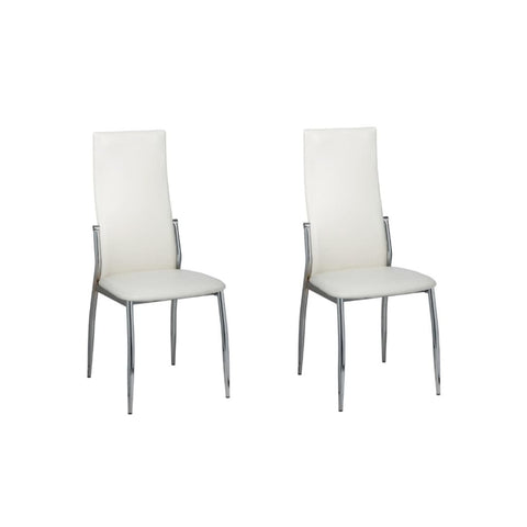 Dining Chairs 2 pcs White Leather