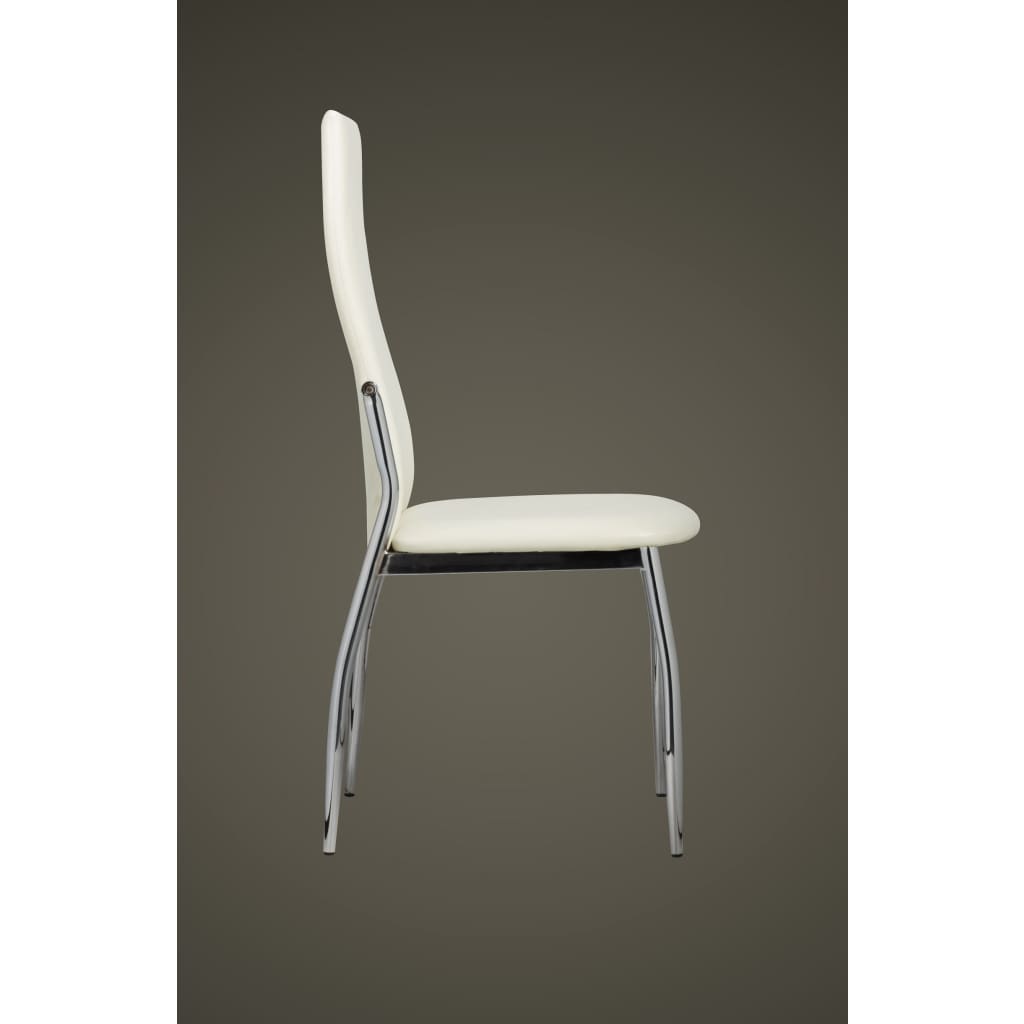 Dining Chairs 2 pcs White Leather