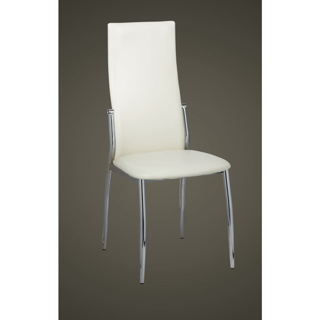 Dining Chairs 4 pcs White Leather